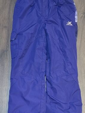 ZeroXposur Girls Purple Floral Snow Ski Pants Elastic Waist Pockets Size 7/8
